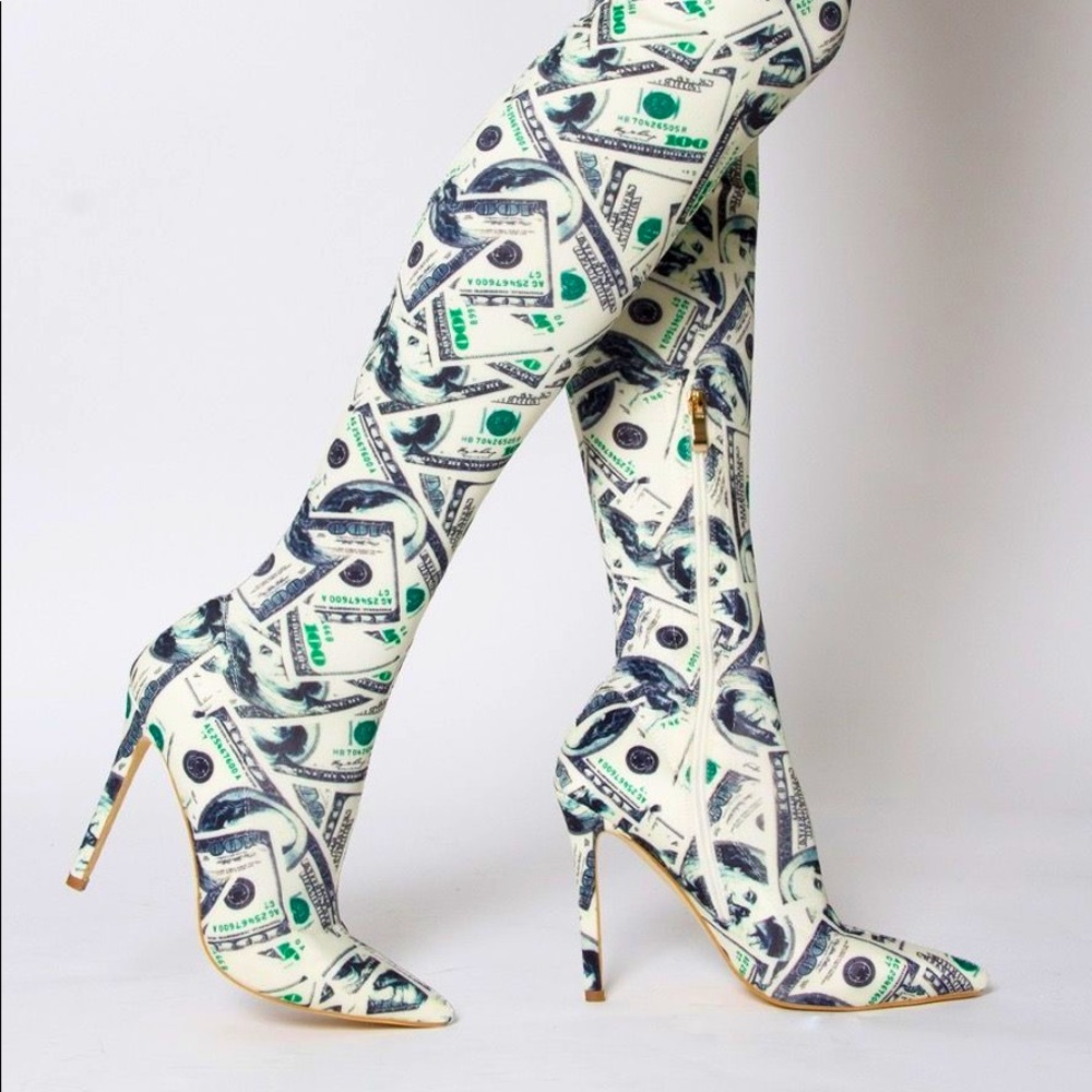 AKIRA Thigh high money boot  sz10